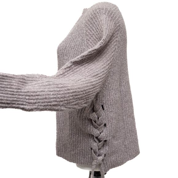 Anthropologie John + Jenn Oversized Lavender Side Tie Sweater Size Small - Picture 4 of 13